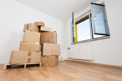 Securely packed furniture ready for transport